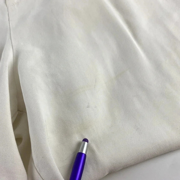 White contemporary high waist button fly wide pull on leg pants sz Extra large - Picture 13 of 17